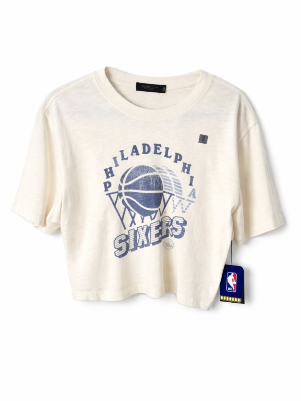 Junk Food Philadelphia 76ers Cropped Graphic Tee – Size Large NWT NBA Basketball